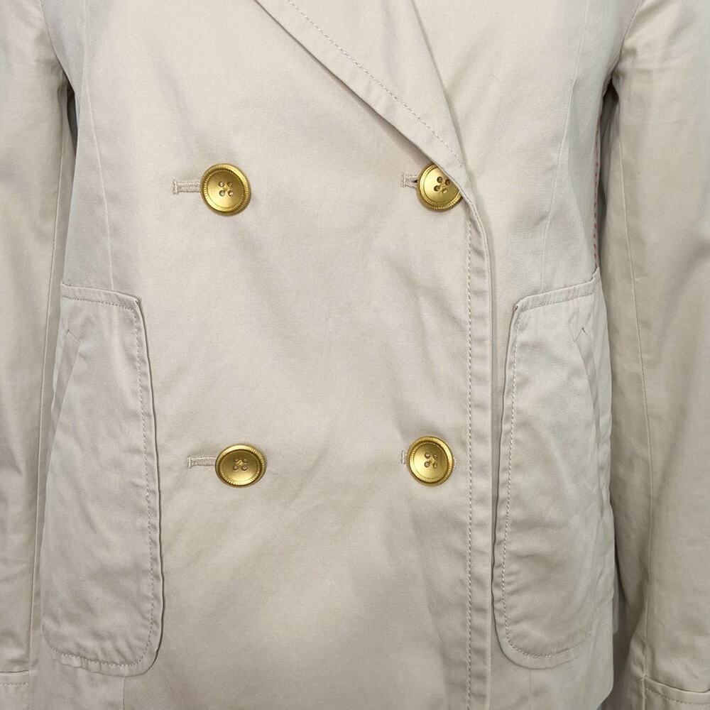 Anthropologie Cartonnier Alderley Pea Coat Tan Jacket Pleated Boho Size 2 - Picture 3 of 14